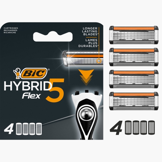 Rezerve aparat de ras Hybrid Flex 5 lame, 4 buc - Prospețime și