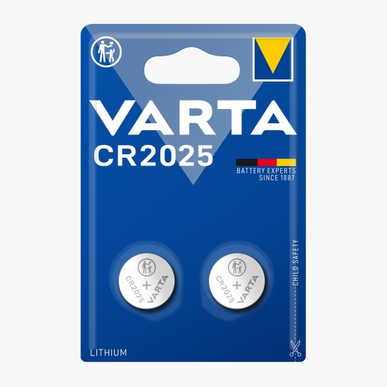 Varta Baterii buton litiu CR2025 3V 170mAh, 2 buc