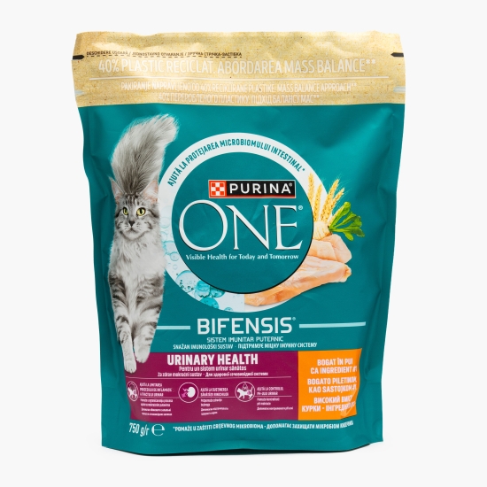 Purina One Hrană uscată pentru pisici One Urinary Health, 750g, cu pui
