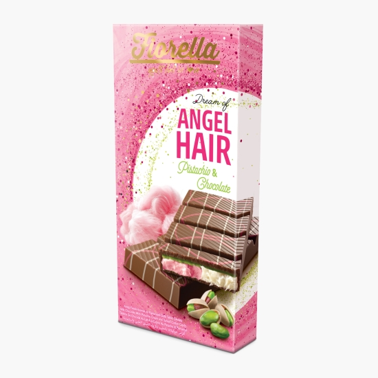 Fiorella Ciocolată cu fistic și vată de zahăr Angel Hair, 150g