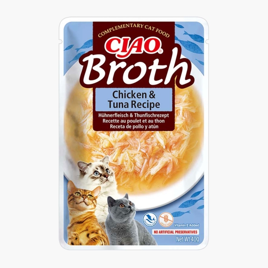 Inaba Hrană umedă pentru pisici Ciao Broth Pui & Ton 40g (cu Genius)