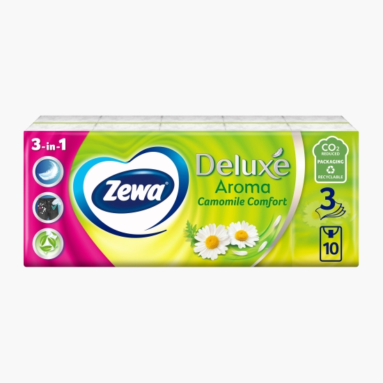 Zewa Șervețele nazale Deluxe Camomile 3 straturi, 10 pachete