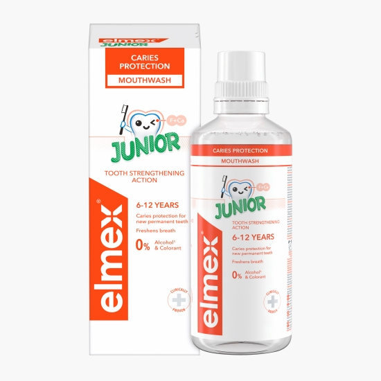 Elmex Apă de gură pentru protecție anticarie copii, vârstă 6-12 ani, Junior, 400ml