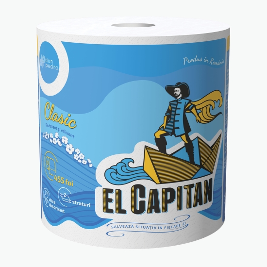 El Capitan Prosop de hârtie monorolă Clasic 100m, 2 straturi, 455 foi
