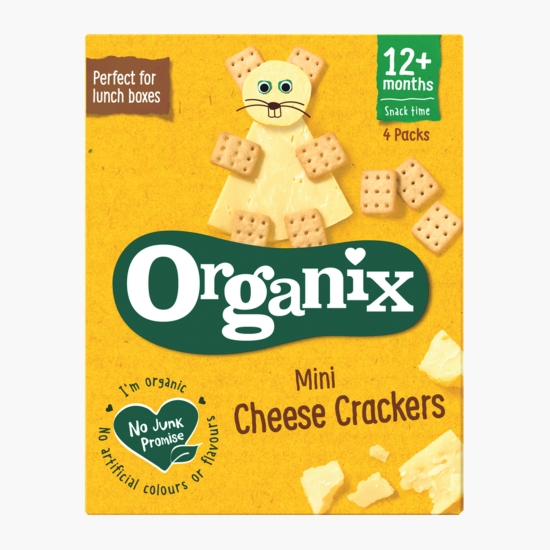 Organix Mini crackers BIO cu aromă cașcaval, 12+ luni, 80g (cu Genius)