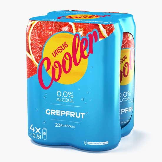 Ursus Cooler Bere blondă fără alcool cu aromă de grepfrut doză 4x500ml (cu Genius)
