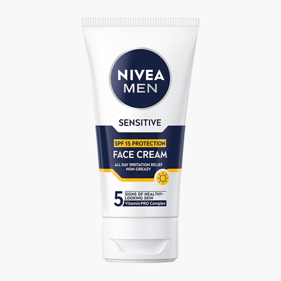 Cremă de față pentru bărbați Nivea Sensitive SPF15, 75ml (cu Genius)