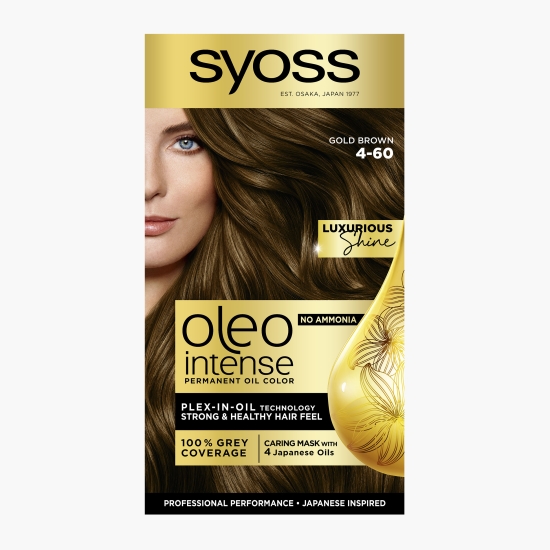 Syoss Vopsea de păr permanentă fără amoniac Oleo Intense, 4-60 șaten auriu, 115 ml