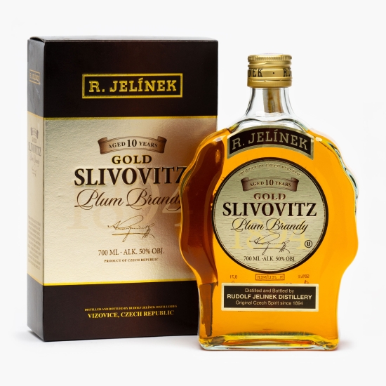Jelinek Rachiu de prune Gold, 10 Yo, 50%, 700ml + cutie (cu Genius)