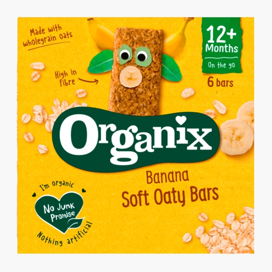 Organix Batoane BIO din ovăz integral cu banane, 6x23g, 12+ luni (cu Genius)