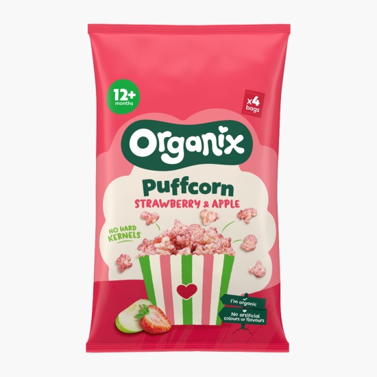 Organix Snack BIO cu căpșune și mere, 12+ luni, 4x10g (cu Genius)