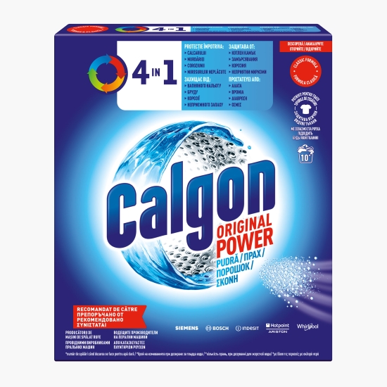 Calgon Pudră anticalcar pentru mașina de spălat 4 în 1, 10 spălări, 500g