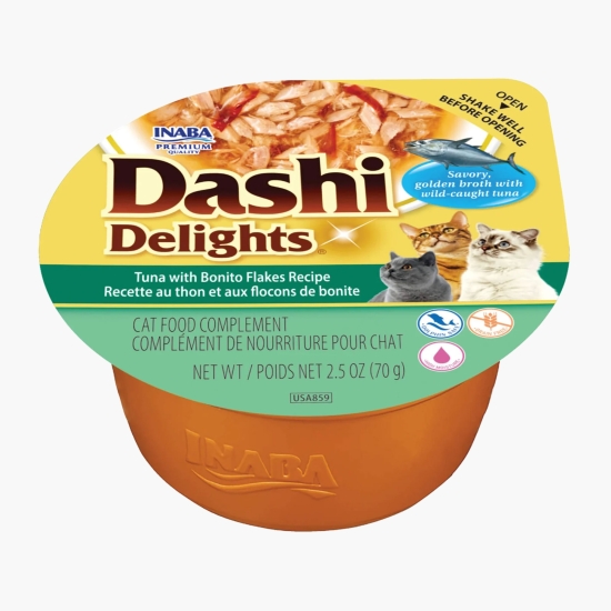 Inaba Hrană umedă pentru pisici Dashi Delights, cu ton și fulgi de Bonita, 70g