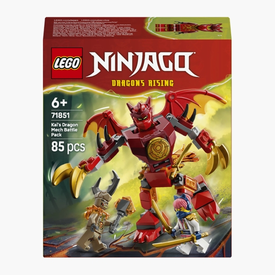 LEGO Pachet de luptă cu robotul dragon al lui Kai, 71851 Ninjago, 85 piese, +6 ani (cu Genius)