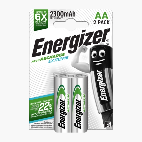 Energizer Baterii reîncărcabile Extreme AA/R6 2300mAh/2BP, 2 buc (cu Genius)