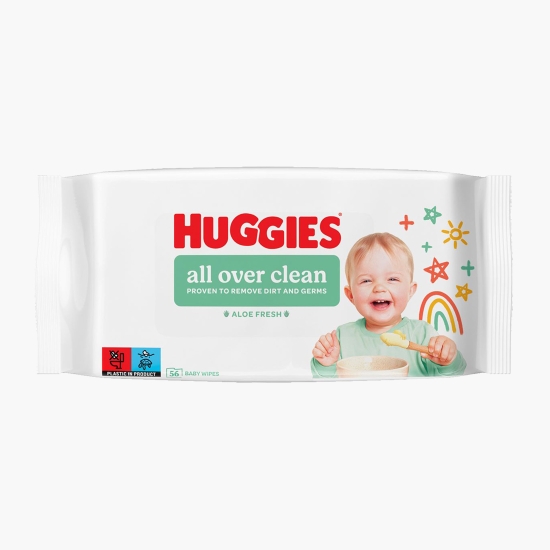 Huggies Șervețele umede bebeluși All Over Clean 56 buc (cu Genius)