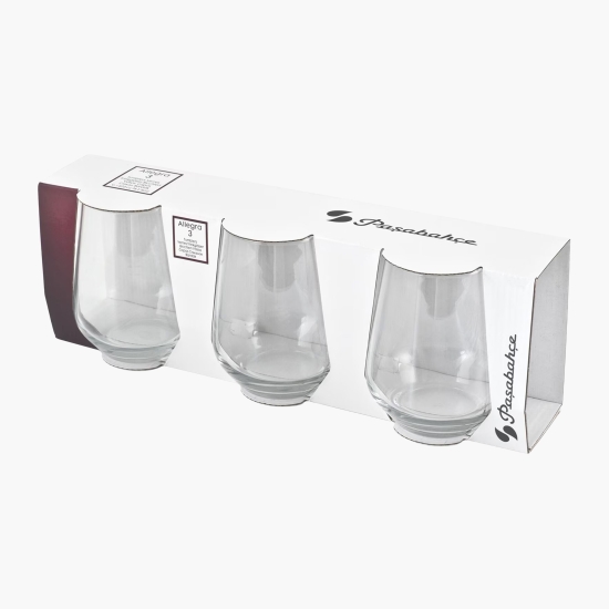 PASABAHCE Set 3 pahare apă Allegra 425ml (cu Genius)