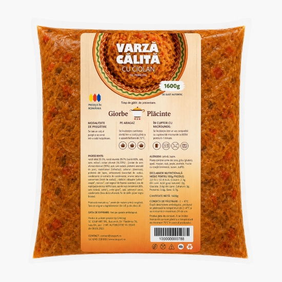 Ciorbe si placinte Varză călită cu ciolan, 4 porții, 1.6kg