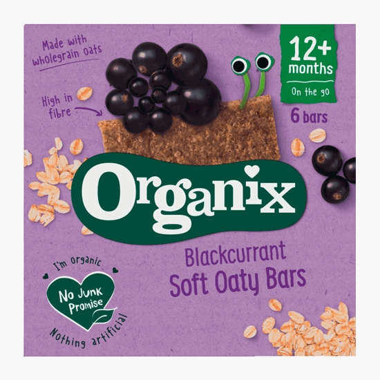 Organix Batoane BIO din ovăz integral cu mere și coacăze negre, 6x23g, 12+ luni (cu Genius)
