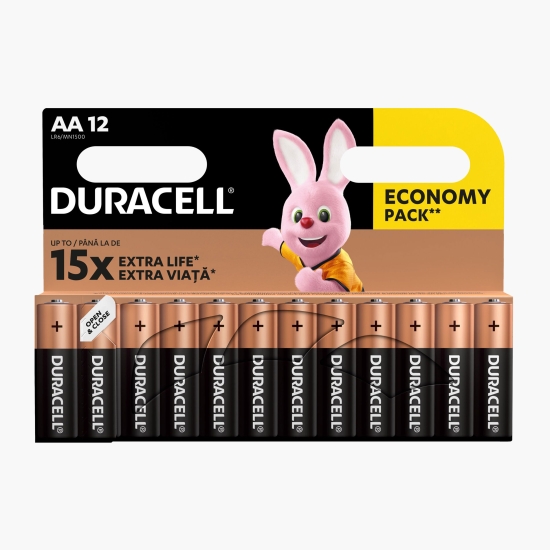 Duracell Baterii alcaline Basic AA, 12 buc (cu Genius)