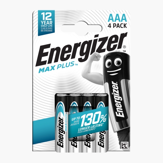 Energizer Baterii alcaline Max Plus AAA E92 LR03/4BP, 4 buc (cu Genius)