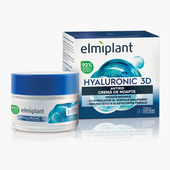 Elmiplant Cremă antirid de noapte, Hyaluronic 3D, 50ml