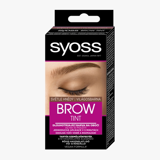Syoss Vopsea vegană pentru sprâncene, rezistentă la apă și ștergere, maro deschis, 10ml