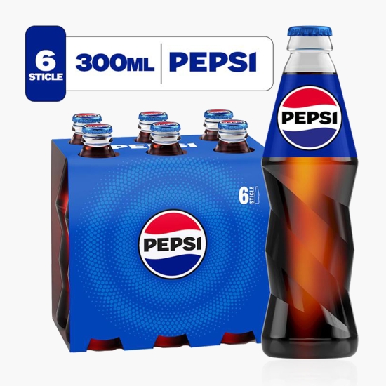 Pepsi Băutură carbogazoasă aromă cola sticlă 6x300ml (cu Genius)