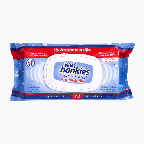 Wet Hankies Șervețele umede antibacteriene 72 buc