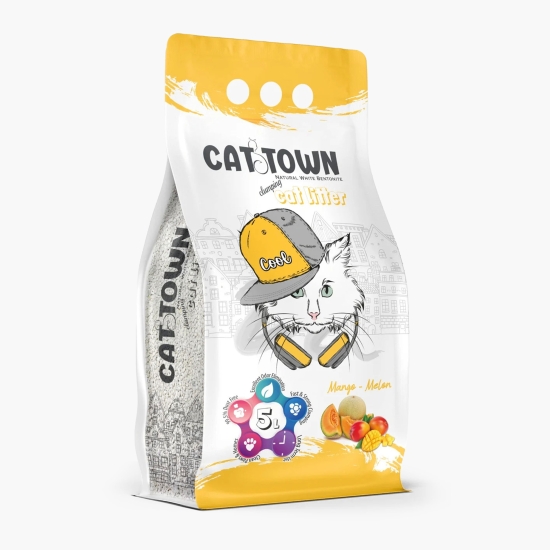 Cat Town Așternut igienic pentru pisici, mango & pepene galben 5l (cu Genius)