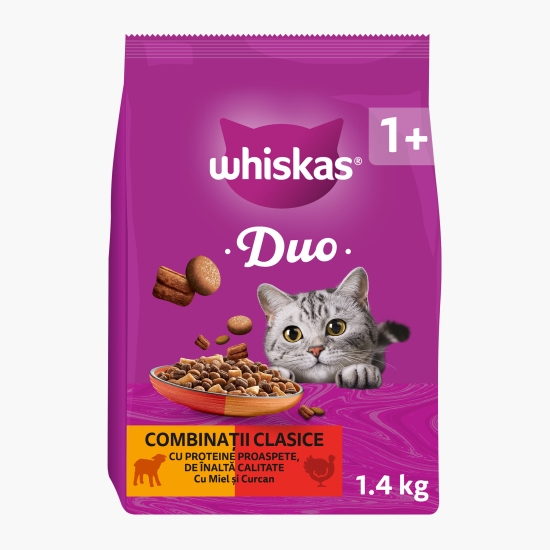 Whiskas Hrană uscată pentru pisici adulte, 1.4kg, cu miel și curcan