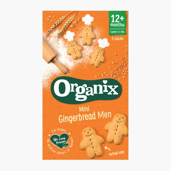 Organix Mini biscuiți BIO cu ghimbir 5x20g, 12+ luni (cu Genius)