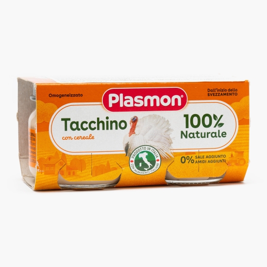 Plasmon Piure din carne de curcan, +6 luni, 2x80g (cu Genius)