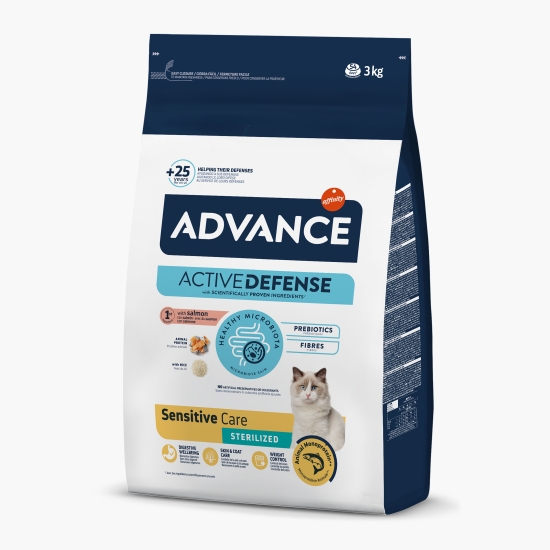 ADVANCE Hrană uscată pentru pisici sterilizate Sensitive, cu somon, 3kg