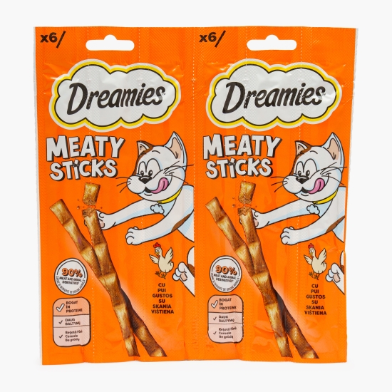 Dreamies Recompense pentru pisici, 6x5g, Meaty Chicken (cu Genius)