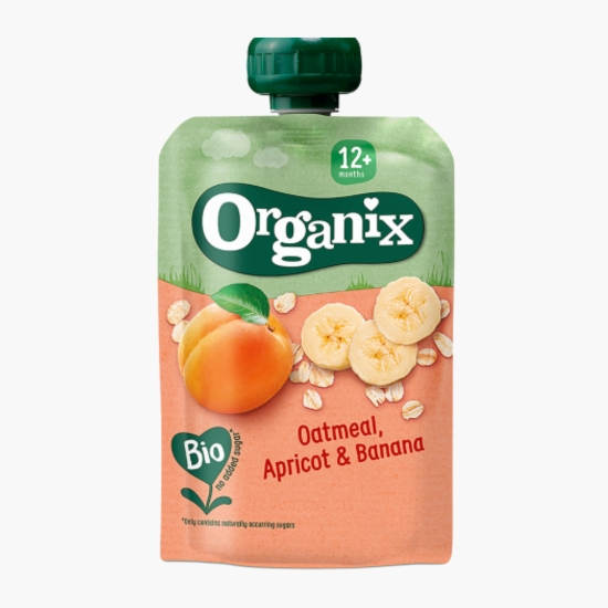 Organix Piure BIO de ovăz, caise și banane, 12+ luni, 100g (cu Genius)