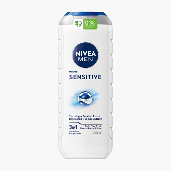 Nivea Gel de duș bărbați Sensitive 3în1, pentru corp, față și păr 500ml