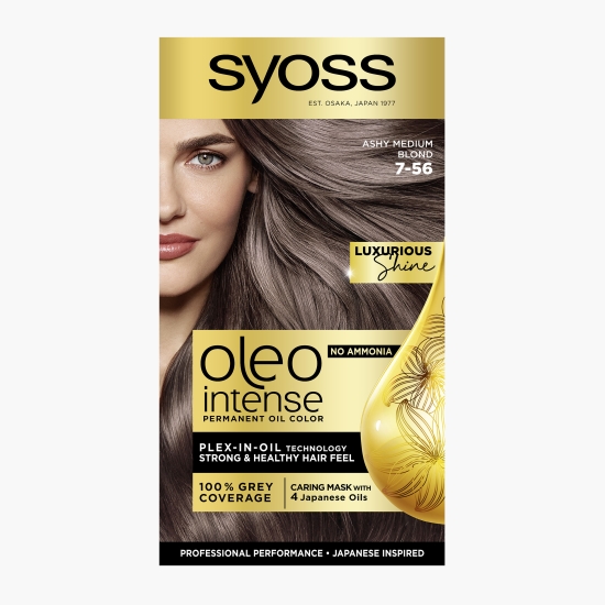 Syoss Vopsea de păr permanentă fără amoniac Oleo Intense, 7-56 blond mediu cenușiu, 115 ml
