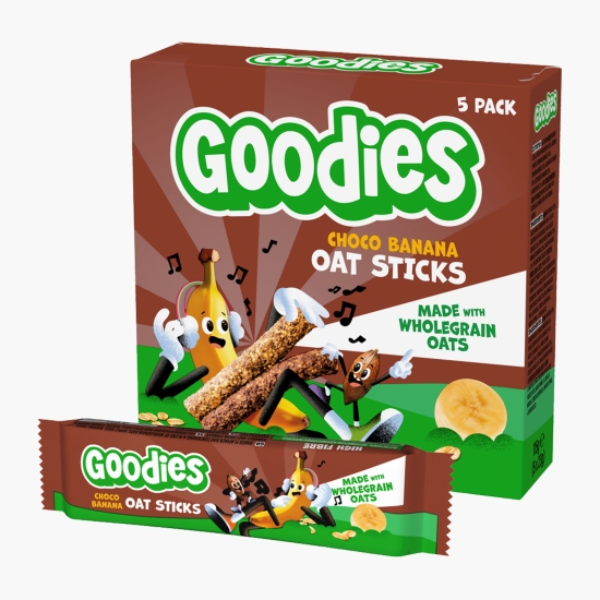 Goodies Batoane duo din ovăz integral cu cacao și banană, +3 ani, 5x23g (cu Genius)