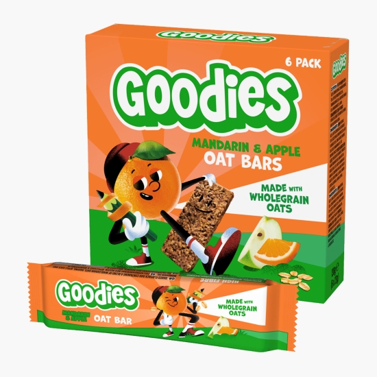 Goodies Batoane din ovăz integral cu mandarine și mere, +3 ani, 6x23g (cu Genius)