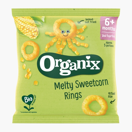 Organix Snack BIO din porumb dulce 20g, 6+ luni (cu Genius)