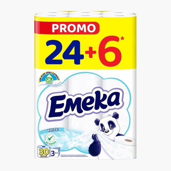 Emeka Hârtie igienică White 3 straturi 24+6 role