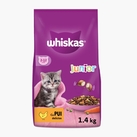 Whiskas Hrană uscată pentru pisici junior, 1.4kg, cu pui