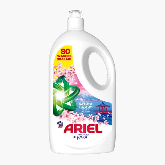 Ariel Detergent de rufe lichid Japanese Blossom, 80 spălări, 3.6l (cu Genius)