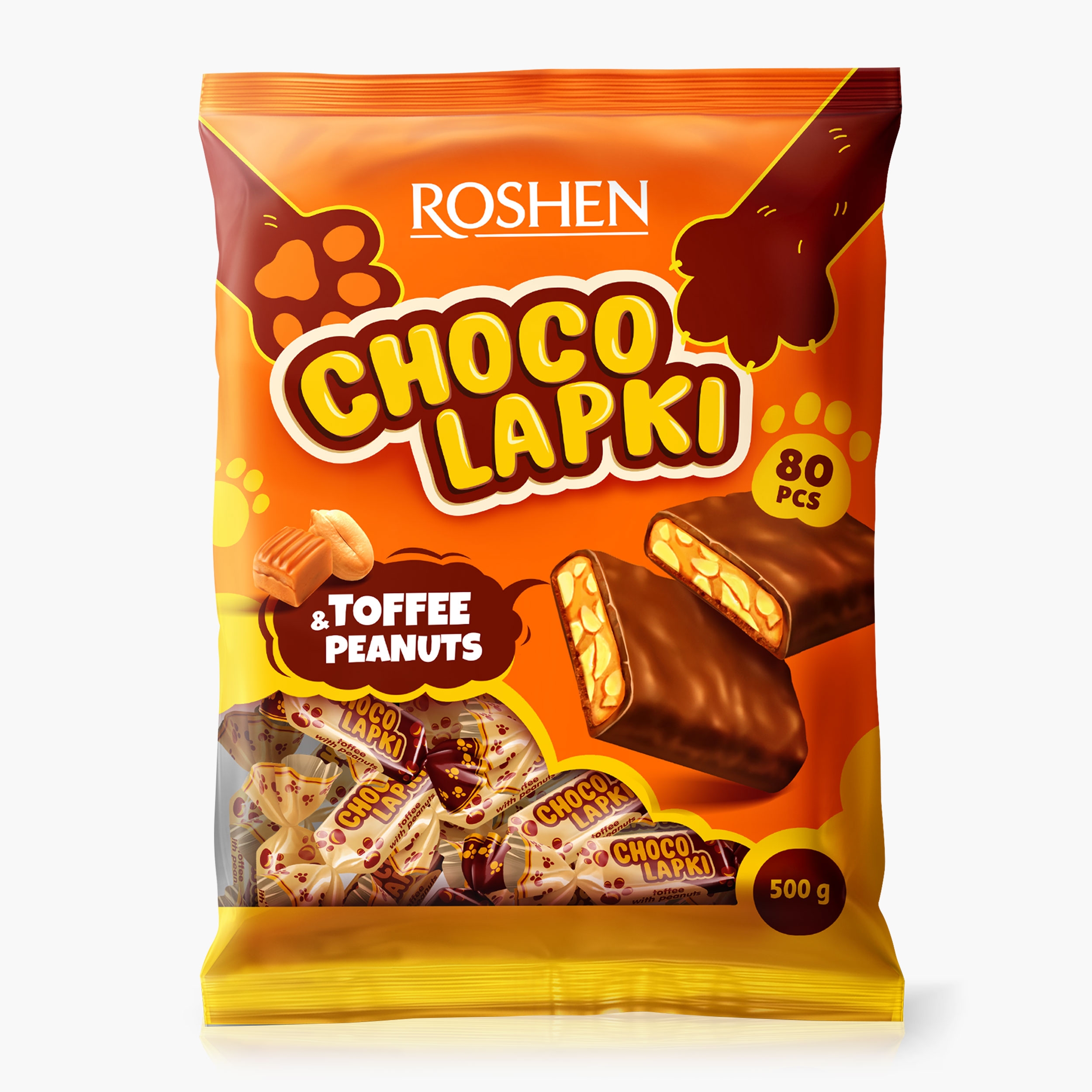 Bomboane Choco Lapki Toffee&Peanuts 500g - Prospețime și varietate