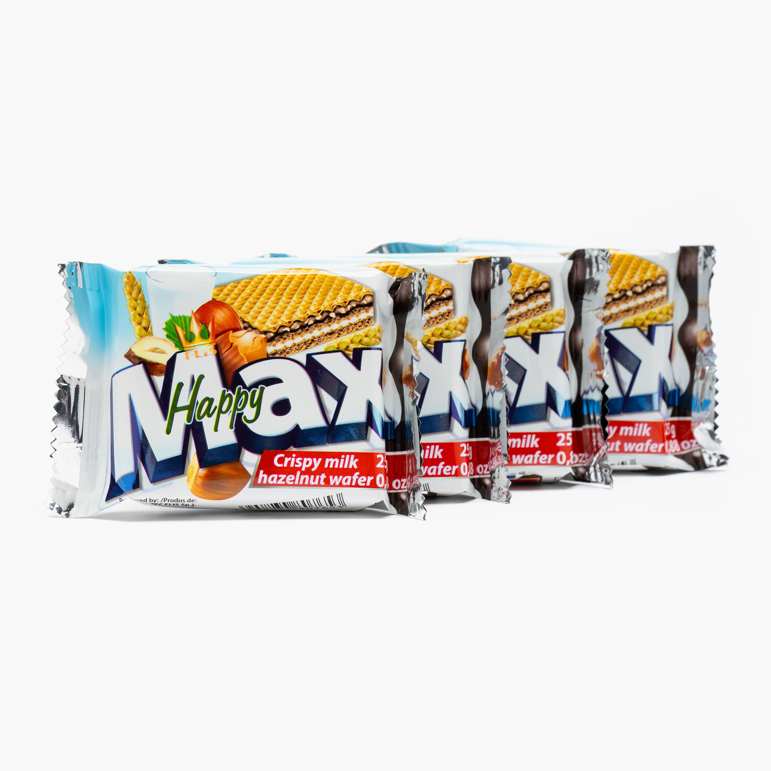 Napolitane mini cu cremă de alune și lapte Happy Max Mini 180g