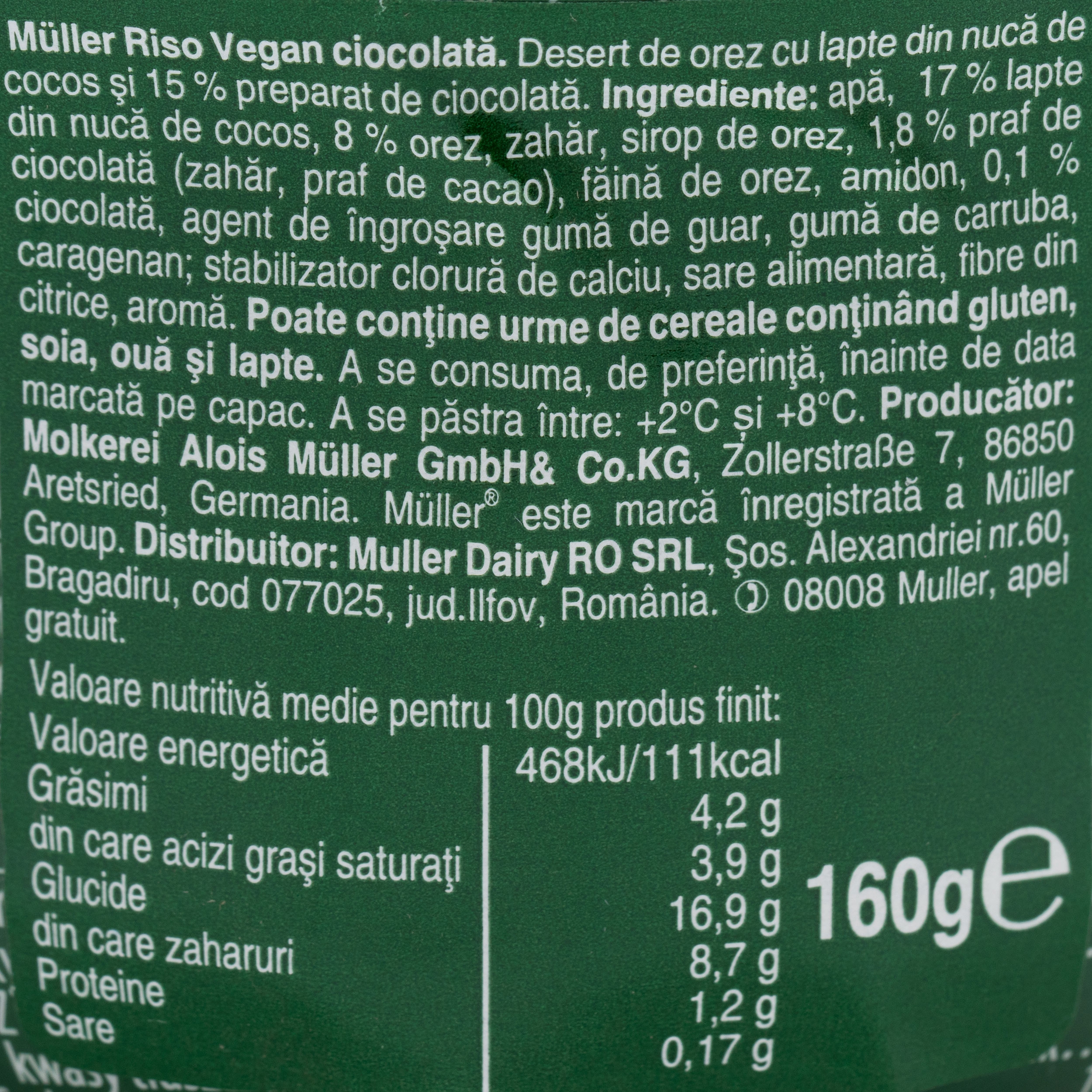 Orez vegan ciocolată 160g - Prospețime și varietate - Freshful.ro