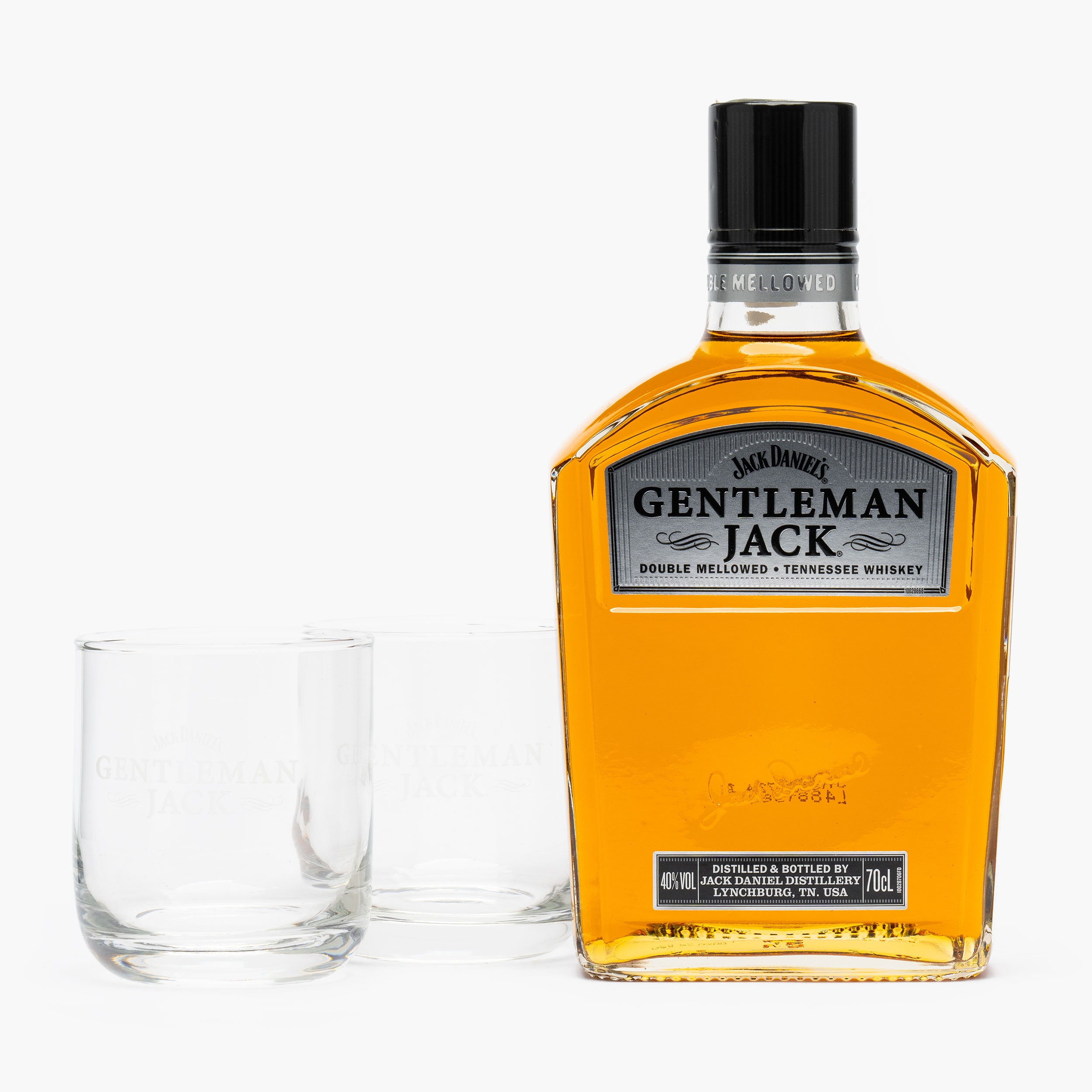Whiskey Gentleman Jack, 40%, 0.7l + 2 pahare - Prospețime și