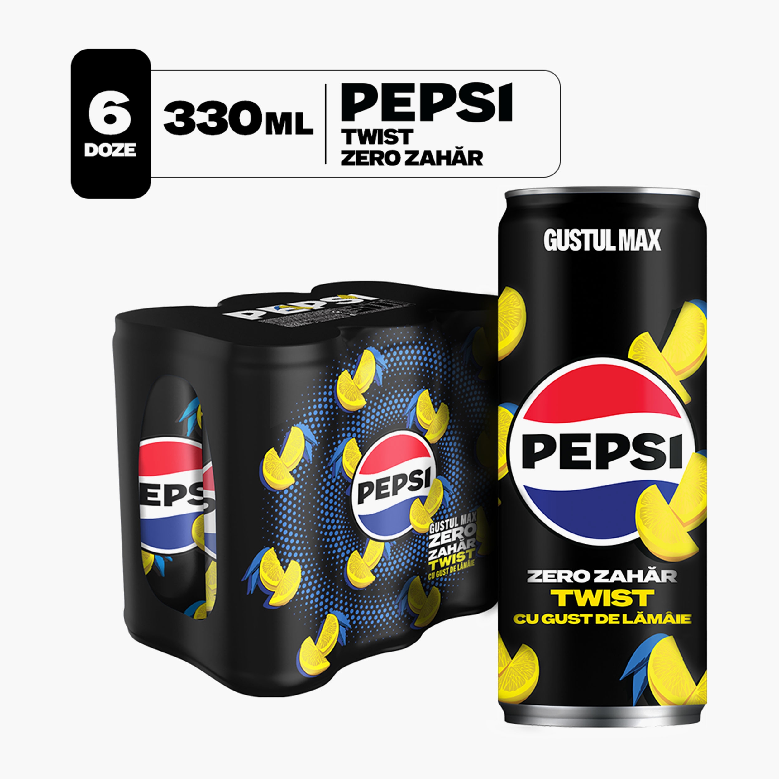 Băutură carbogazoasă aromă cola Twist Zero Zahăr, doză 6x330ml