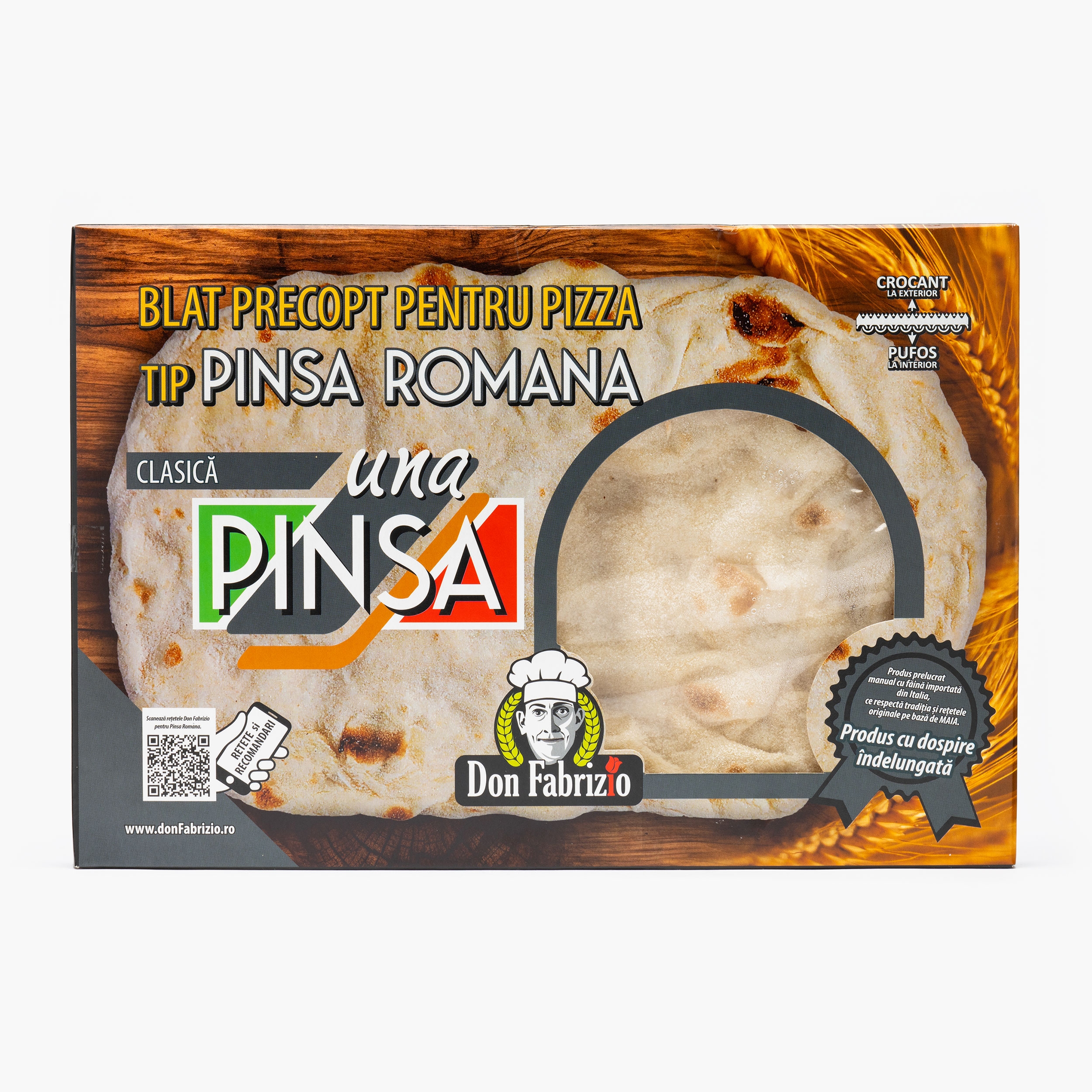 Blat de pizza tip Pinsa Romana 19x29cm, 200g - Prospețime și